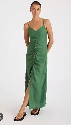Zulu And Zephyr Green Linen Dress Size 10 • $79