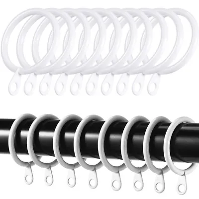 Curtain Rings Metal Hanging Hooks For Rods Pole Voile Heavy Duty Curtain Rings • £2.95