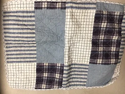 Eddie Bauer Set Of 2 Pillow Shams Quilted Standard Size Blue Plaids Checks • $12