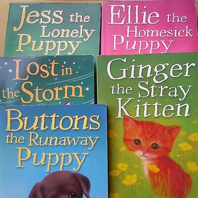 Holly WEBB 5 BOOKS Bundle KITTEN PUPPY Stories Ellie Ginger Lost Buttons Jess • £5