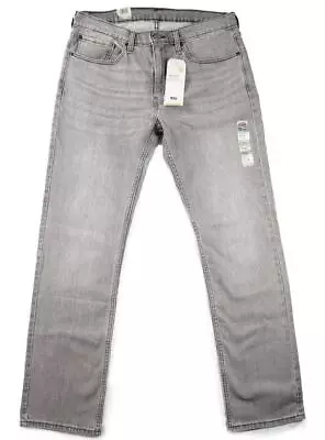 Levis 514 Mens Jeans 35x34 Slim Straight Flex Stretch Eco Pants Wash Gray NEW • $38.98