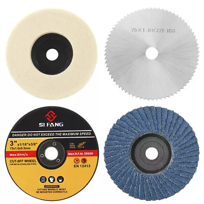£3.64 • Buy 75mm HSS Circular Saw Blade Cutting Disc Flap Disc  Wool Disc For Angle Grinder
