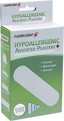 Hypoallergenic Plasters 100 Assorted Sizes For First Aid Master Plast Breathable • £2.99