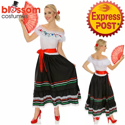 K123 Senorita Western Costume Mexican Spanish Dancer Flamenco Spain Fancy Dress • $39.95