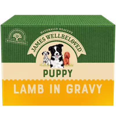 James Wellbeloved Puppy Wet Dog Food Pouch Lamb Rice In Gravy 12 X 90g NEW SIZE • £14.99