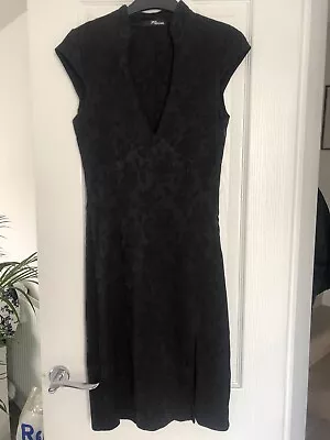 £0.99 • Buy JANE NORMAN Black Floral Satin Knee Length Party Pencil Dress Size 8