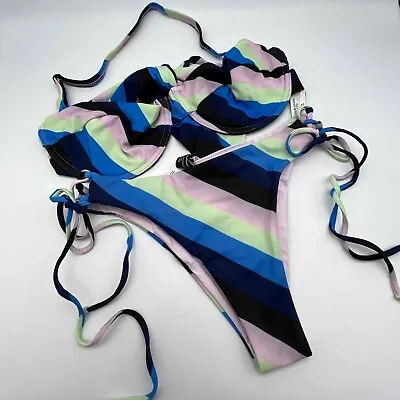 New Tavik Colorful Striped Bikini - Size M • $38