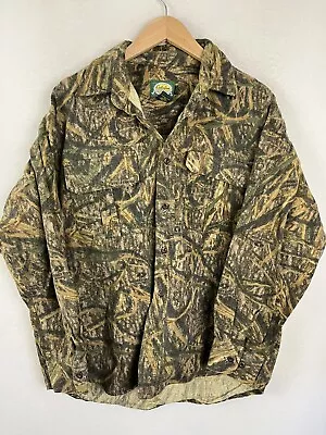 Cabelas Medium Button Down Heavy Flannel Jacket Mens Camouflage Hunting Coat • $12