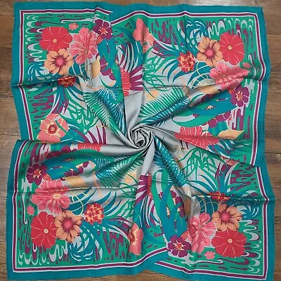 Thai Silk Scarf Floral Scarf  Size 35  summer Scarf Made In Thailand • $0.99