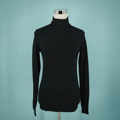 Veronique Branquinho 40 Size Small S US Top Black Turtleneck Long Sleeve Stretch • $85