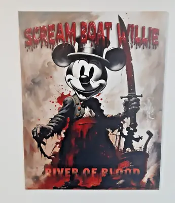 SteamBoat Willie River Of Blood Horror Poster Digital Art Print On Canvas Board • $25