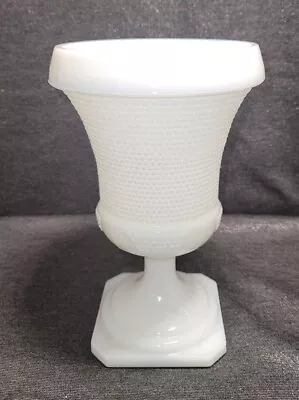 Vintage L.E. Smith Micro English Hobnail Milk Glass Urn Pedestal Jar / Planter • $28