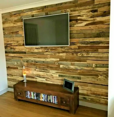 1m² Reclaimed Rustic Pallet Wood Wall Cladding Recycled Timber Planks / Boards • £16