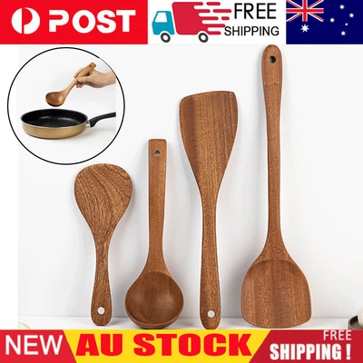 $12.16 • Buy Kitchen Wooden Cooking Spatula Diagonal Shovel Bent Soup Spoon For Non-Stick Pan