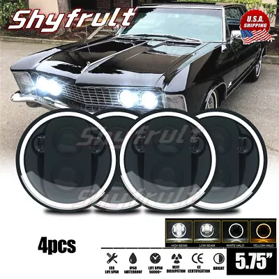 For Buick Riviera 1963-1974 4PCS 5 3/4  5.75 Inch Round LED Headlights High/Low • $117.99