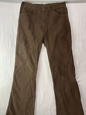 Vintage 80s Levis 646 Pants Mens 34x32 Flared Boot Cut Bell Bottoms Corduroy Zip • $60