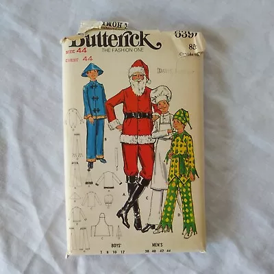 Vintage Butterick Pattern #6399 Men's Boy's Costumes Santa Jester Chef Chinese • $9.99