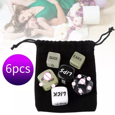 6PCS Adult Love Dice Glow Sex Dice Position Dice Love Game Toy Couple Gift • £4.91