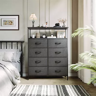 TAUS 8 Drawer Dresser For Bedroom Tall Chest Of Drawers Storage Tower Organizer • $66.65