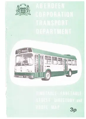 Aberdeen Corporation Bus And Fare Table 1973 (copy) With Route Map • £10