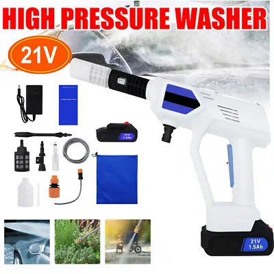 £48.69 • Buy Portable Cordless Car High Pressure Washer Jet Water Wash Cleaner Gun +2 Battery