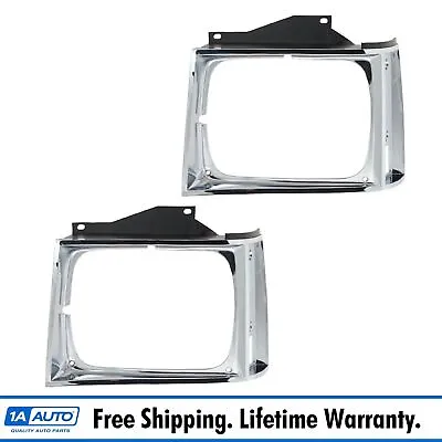 Chrome Headlights Bezel Trim Left & Right Pair Set For Chevy S10 GMC S-15 Truck • $54.95