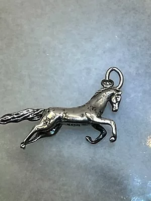 Horse Galloping 925 Sterling Silver Charm Pendant Vintage Item • $15