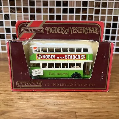 £8.99 • Buy Matchbox Leyland Titan Bus Models Of Yesteryear Toy Y5 1930 TD1 Green 1989