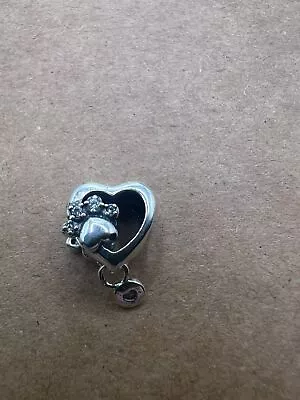 Paw Charm Heart Pendant 925 Sterling Silver Dog Cat Pet Loss • £5.50