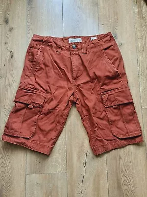 Fat Face Shorts Mens Pure Thick Cotton Cargo Combat Military Rust Brown 32. • £38