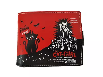 Emily The Strange Wallet Cat-Girl Kitties Red Black Card Coin Fold Purse Zip • $35