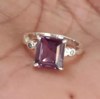 5.25 Ct Certified Natural Alexandrite Color Changing Gemstone 925 Silver Ring • $50