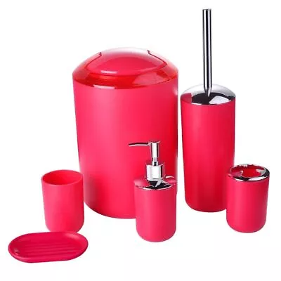 4/6Pcs Plastic Bathroom Accessories Set Modern Bathroom Decor  Home • $45.18