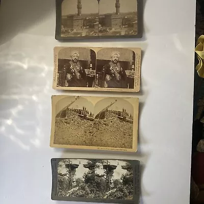 Stereoview Cards Lot Of 4 From Around The World!  Usual Bends And Worn With Age • $4