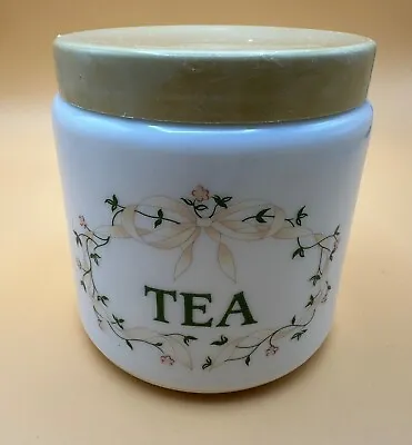 Eternal Beau Johnson Brothers Tea Storage Jar Milk Glass Cannister - Vintage • £12.95