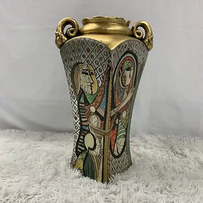 MID CENTURY 19” Tall Picassoesque Vase (040126) • $0.01