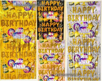 £2.49 • Buy 2m Foil Fringe Tinsel Shimmer Curtain Door Wedding Birthday Party Decorations Uk