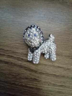 Vintage Rhinestone Dog Pin Brooch • $8.95