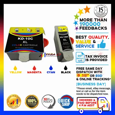 2 NoN-OEM Kodak 10 10B 10C Ink Cartridge 5100 5300 5500 ESP 3 5 7 9 Printer • $16.90