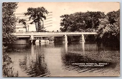 Postcard Vergennes Memorial Bridge Vergennes Vermont Posted 1953 • $6.50