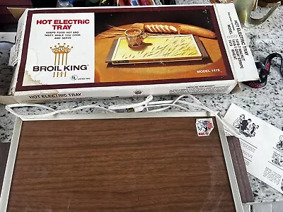 Vintage Old Original Broil King Hot Electric Tray Warmer & Box 1418 Walnut Works • $16.99