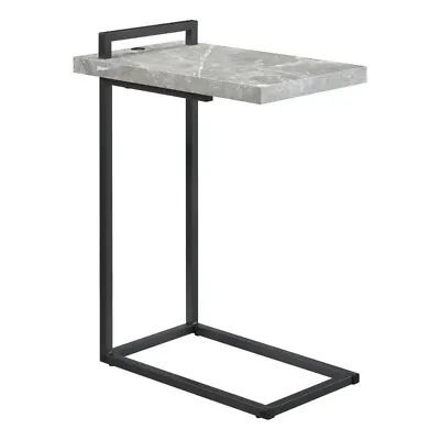 Pemberly Row Metal C-shaped Accent Table Cement And Gunmetal Gray • $69.67