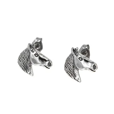 Sterling Silver Horse Head Studs Earrings Studs 925 Genuine Silver Post Earr • $12
