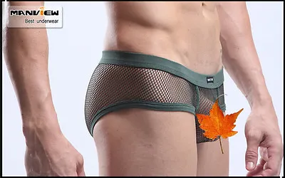£15.43 • Buy Panties Size M Khaki Green Mesh Transparent Manview By NEOFAN Sheer Sexy Ref M07