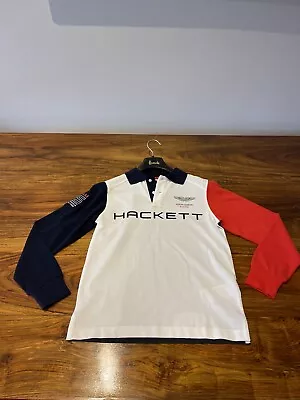 £9.99 • Buy Aston Martin / Hackett London - Designer Boys Long Sleeve Polo Shirt - Age 9-10