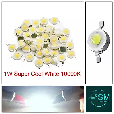 $8.50 • Buy 20 Pieces 1W LED High Power SMD LED 28mil Light Bead SUPER COOL WHITE LED Diodes