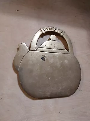 Vintage Brass Teapot Trivet Wall Hanger 6 X6.5  • $12