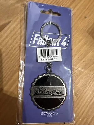 Fallout 4 Oversized Nuka-Cola Bottle Cap Metal Keyring Bioworld Official New • £7.49