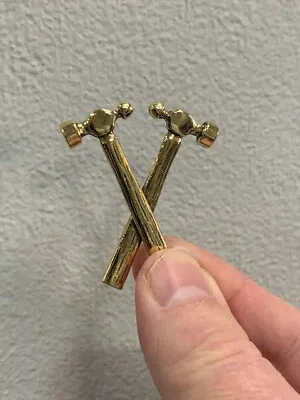 $15 • Buy Gold Plated Double Ball Pin Hammer Biker Pin - USA MADE, Support Your Local MC