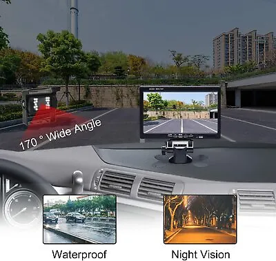 Car Reversing Camera Front Rear View 7  LCD Monitor For Truck Caravan Bus Van UK • £46.99